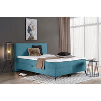 BOXBETT 140/200 cm  in Hellblau  - Schwarz/Hellblau, Design, Holz/Holzwerkstoff (140/200cm) - Xora