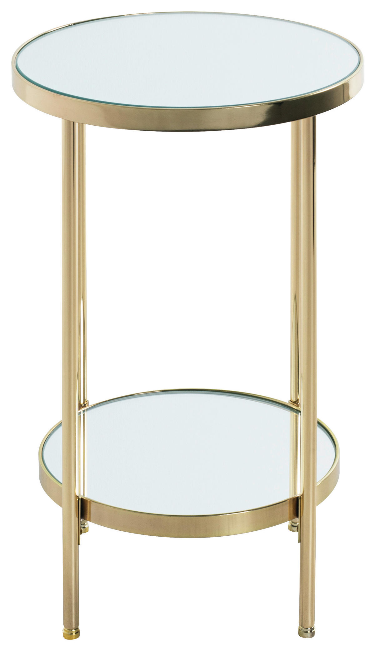 BEISTELLTISCH in Metall, Glas 29/29/46 cm  - Messingfarben, Trend, Glas/Metall (29/29/46cm)