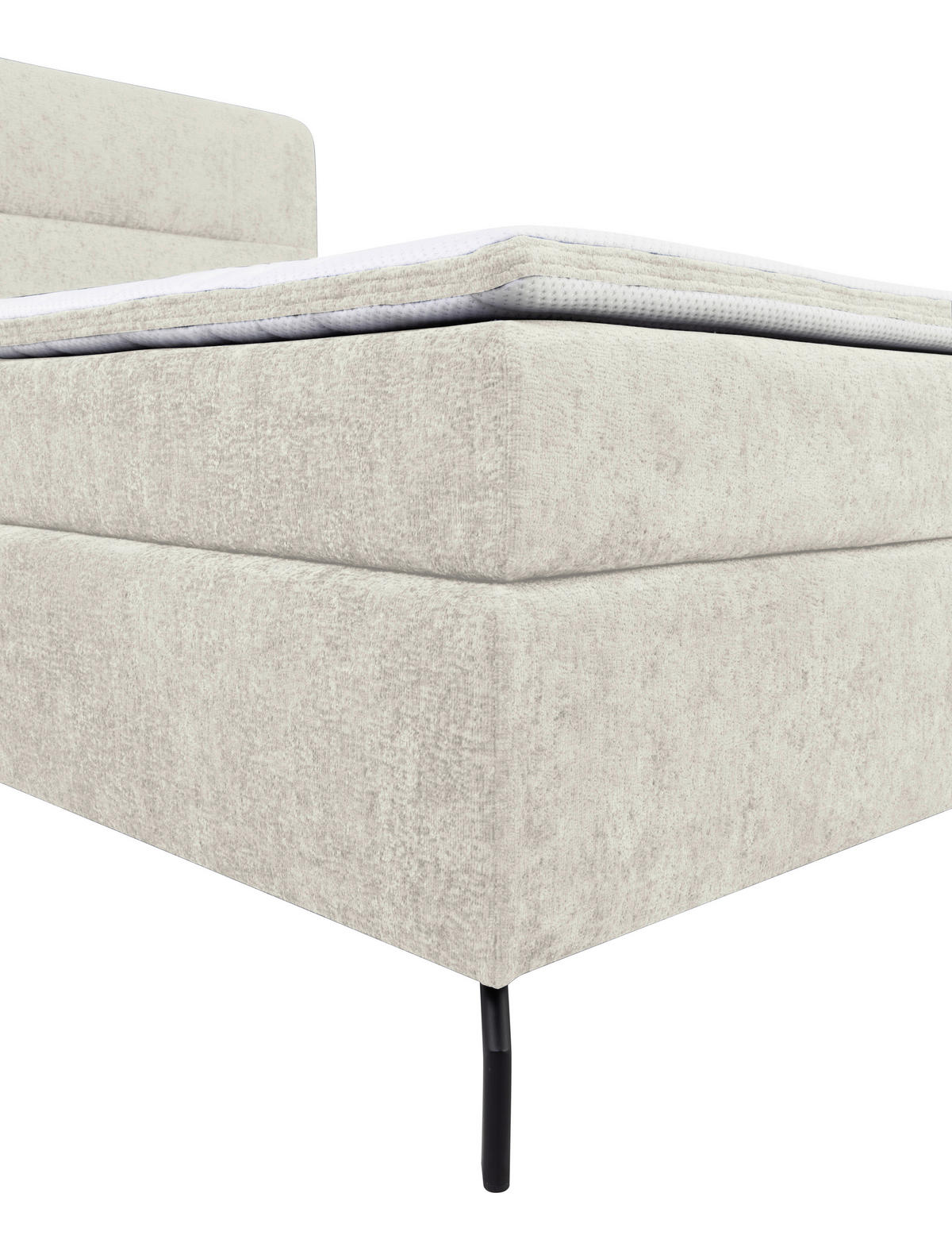 BOXSPRINGBETT 180/200 cm  in Greige  - Greige/Schwarz, Design, Textil/Metall (180/200cm) - Esposa