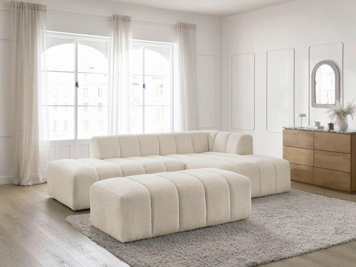 ECKSOFA  ANNECY Beige Bouclé  - Beige/Schwarz, MODERN, Kunststoff/Textil (262/170cm)