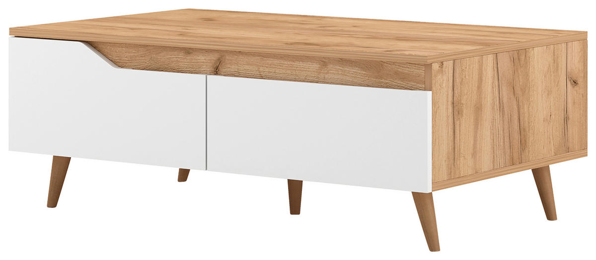 COUCHTISCH rechteckig Weiß, Eichefarben  - Eichefarben/Weiß, Design, Holzwerkstoff (100/37/60cm) - Livetastic