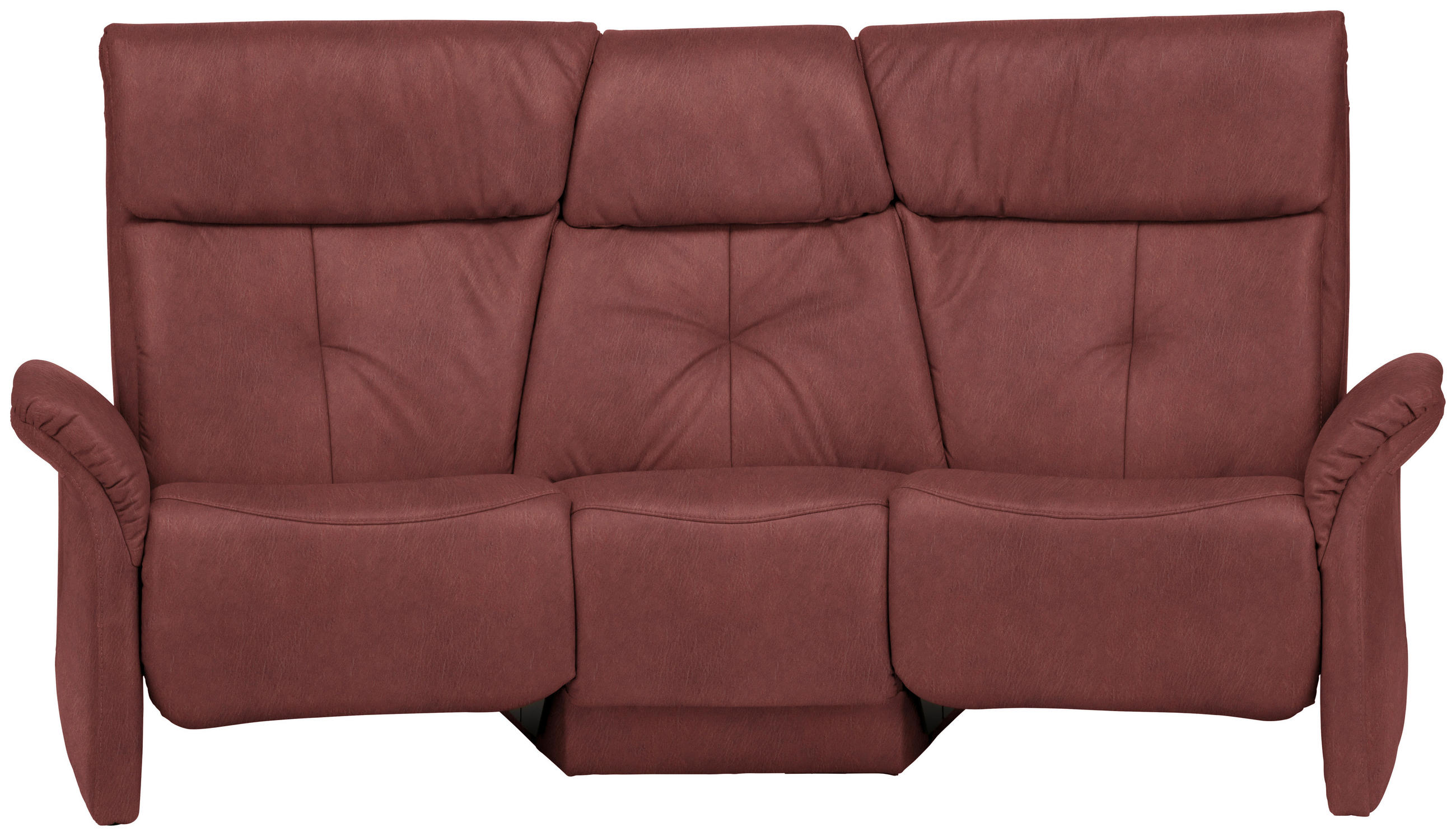 TRAPEZSOFA in Echtleder Rotbraun  - Rotbraun/Naturfarben, KONVENTIONELL, Leder/Holz (208/103/105cm) - Himolla Komfortklass
