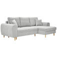 ECKSOFA Creme Webstoff  - Creme/Naturfarben, KONVENTIONELL, Holz/Textil (250/145cm) - Carryhome