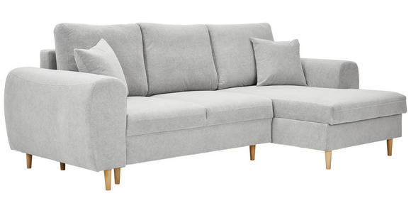 ECKSOFA Creme Webstoff  - Creme/Naturfarben, KONVENTIONELL, Holz/Textil (250/145cm) - Carryhome