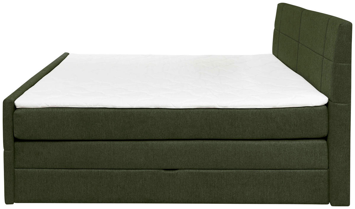 BOXSPRINGBETT 160/200 cm  in Dunkelgrün  - Dunkelgrün, Konventionell, Textil (160/200cm) - Carryhome