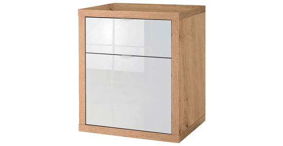 ROLLCONTAINER Eiche Artisan, Weiß Hochglanz - Weiß Hochglanz/Weiß, Design, Holzwerkstoff/Kunststoff (52/65/44cm) - Carryhome