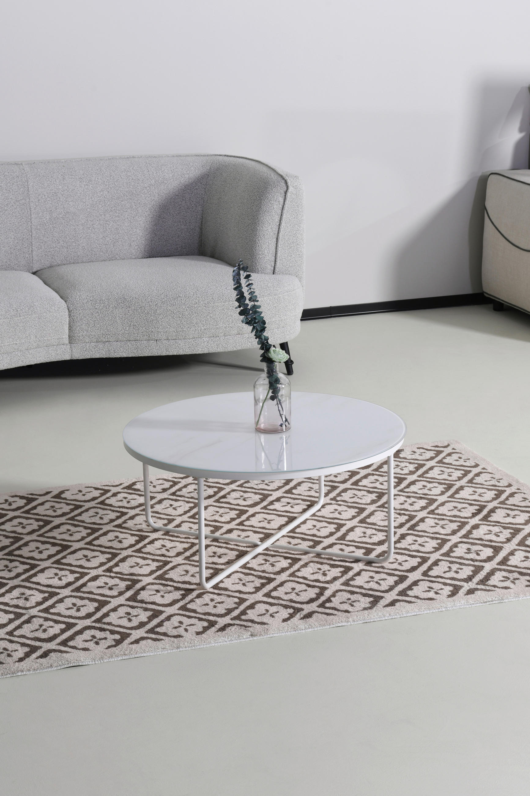 COUCHTISCH ESG rund Weiß  - Weiß, Design, Glas/Metall (80/37/80cm) - MID.YOU