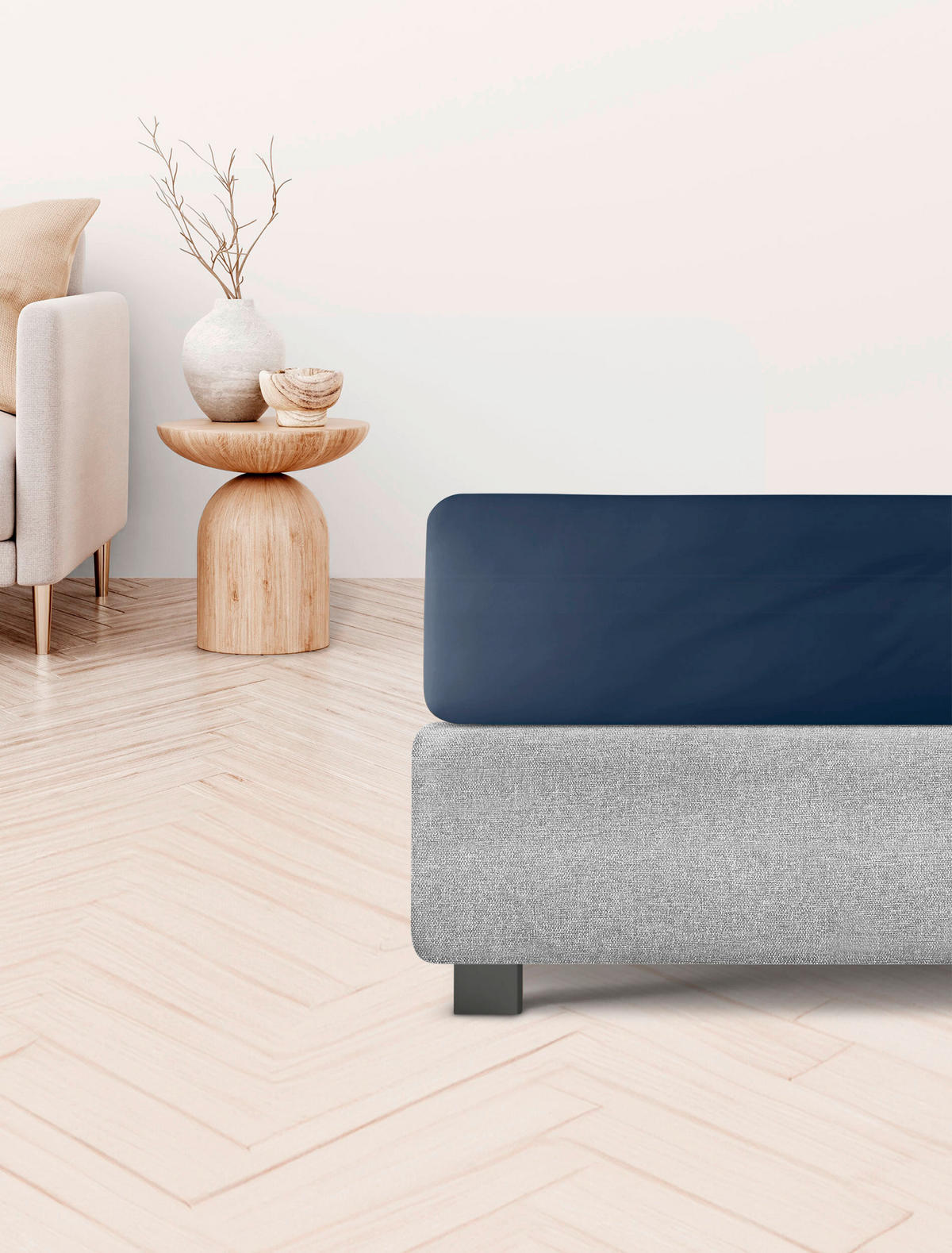 SPANNLEINTUCH 180-200/200 cm Jersey  - Blau, KONVENTIONELL, Textil (180-200/200cm) - Irisette