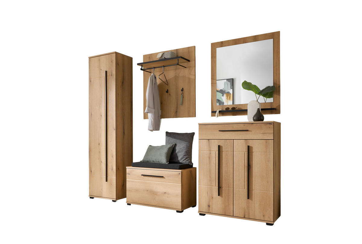 GARDEROBE 6-teilig  in 230/201/39 cm  - Eichefarben, MODERN, Holzwerkstoff (230/201/39cm) - MID.YOU