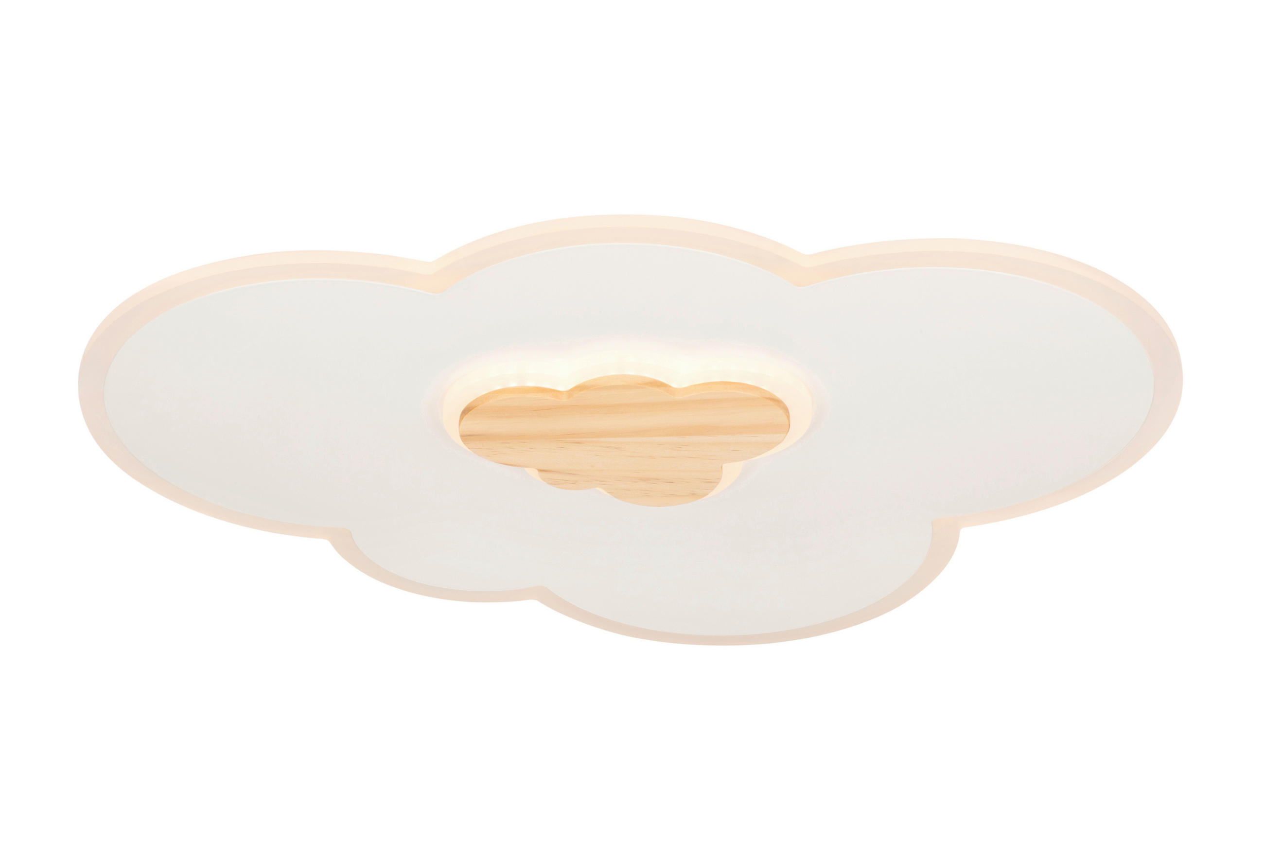 LED-DECKENLEUCHTE Chicago 60/45/6 cm   - Naturfarben/Weiß, LIFESTYLE, Holz/Kunststoff (60/45/6cm) - Novel