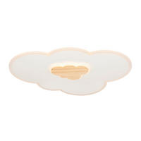 LED-TAKLAMPA Chicago 35 W 60/45/6 cm  - vit/naturfärgad, Lifestyle, metall/trä (60/45/6cm) - Novel