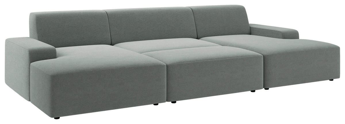 HOCKER in Textil Grau  - Schwarz/Grau, Modern, Kunststoff/Textil (112/44/66cm) - Trendmanufaktur