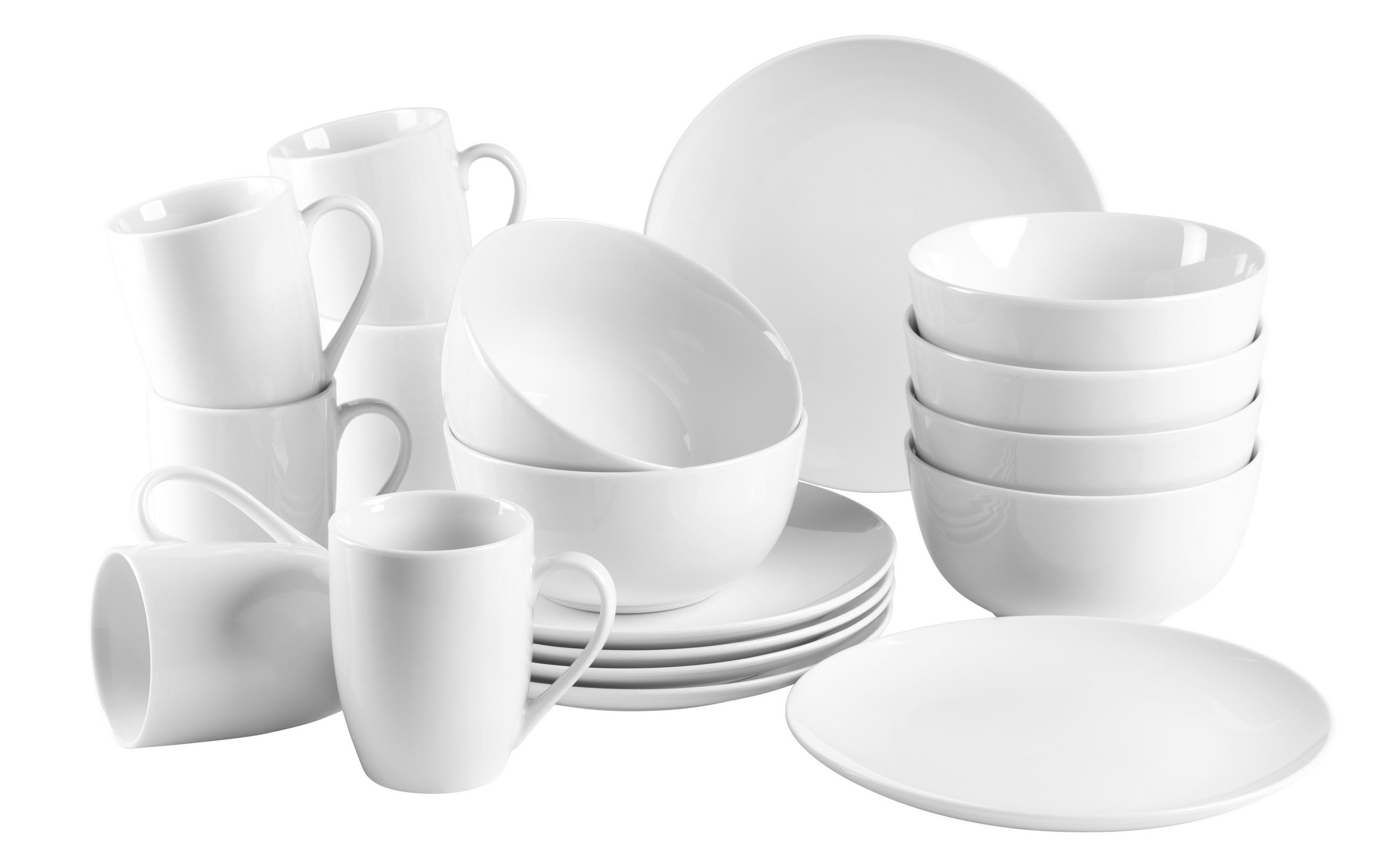 FRÜHSTÜCKSSET  - Weiß, Basics, Keramik - Mäser