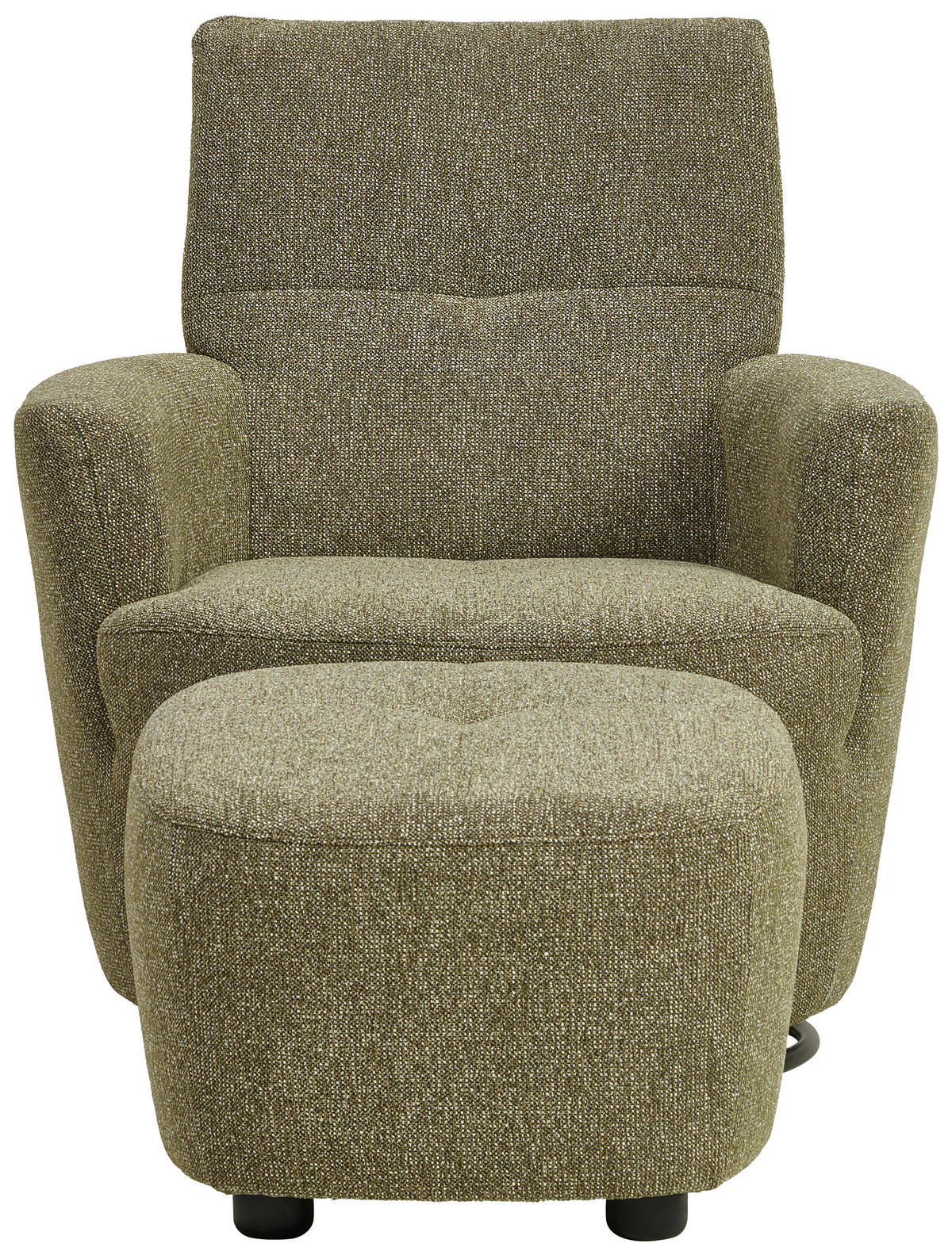SESSEL in Chenille, Flachgewebe Grün  - Schwarz/Grün, Design, Textil/Metall (81/92/84cm) - Xora