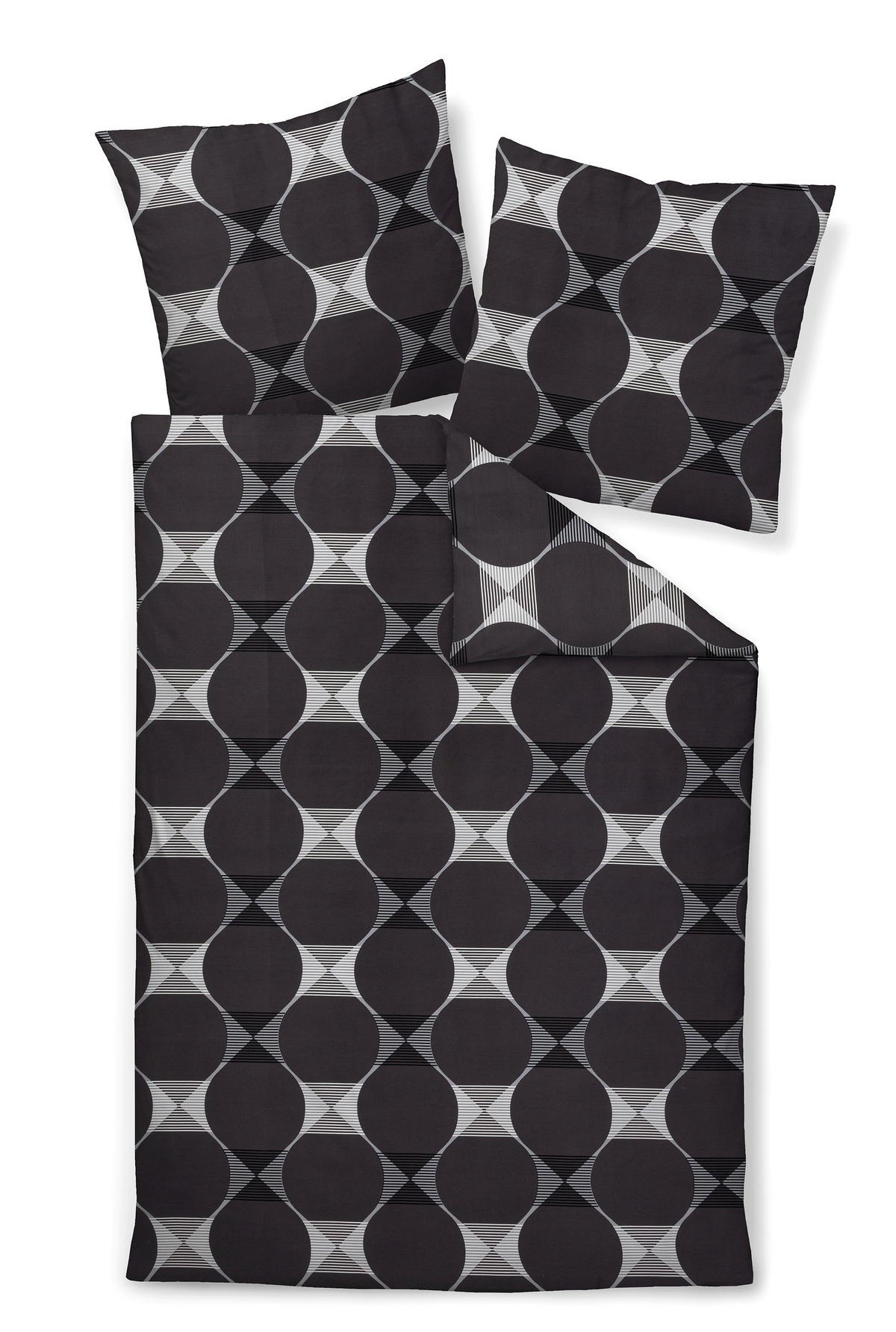 BETTWÄSCHE J.D. Makosatin 155/220 cm  - Anthrazit/Grau, Design, Textil (155/220cm) - Janine