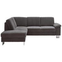 ECKSOFA in Cord Anthrazit  - Edelstahlfarben/Anthrazit, Konventionell, Textil/Metall (200/248cm) - Beldomo System