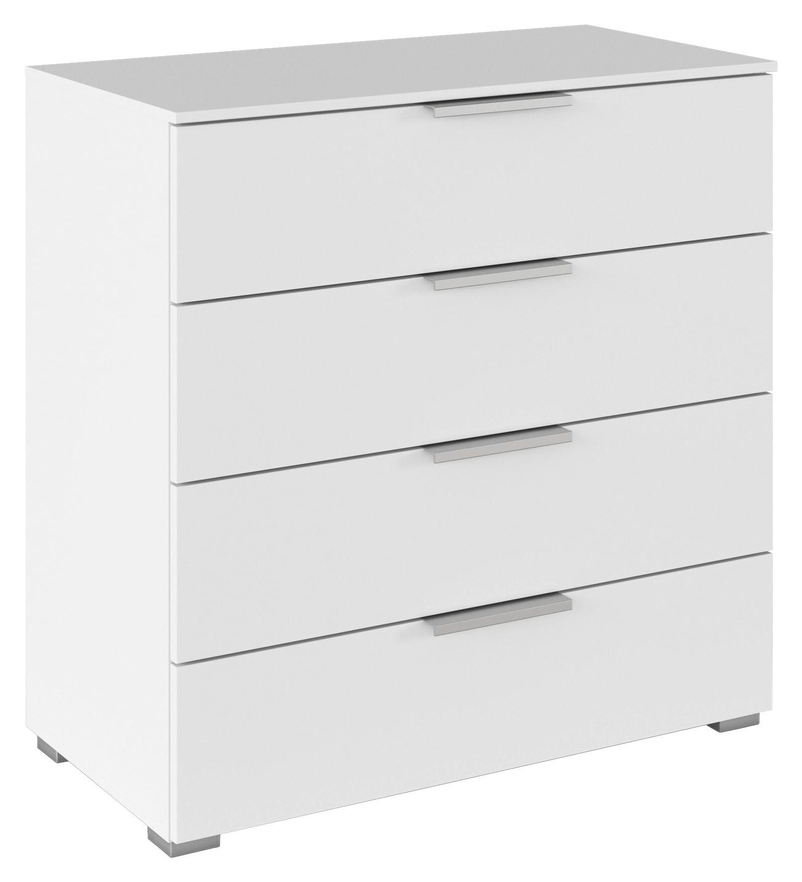 KOMMODE , 80/81/42 cm, 4 Schublade(n)  - Alufarben/Weiß, KONVENTIONELL, Holzwerkstoff/Kunststoff (80/81/42cm) - home24