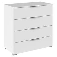 KOMMODE , 80/81/42 cm, 4 Schublade(n)  - Alufarben/Weiß, KONVENTIONELL, Holzwerkstoff/Kunststoff (80/81/42cm) - home24