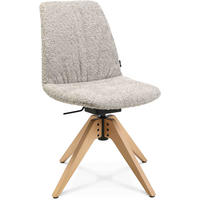 STUHL  in Webstoff  - Greige/Eichefarben, Design, Holz/Textil (46/82,5-85,25/55cm) - Johann Jakob