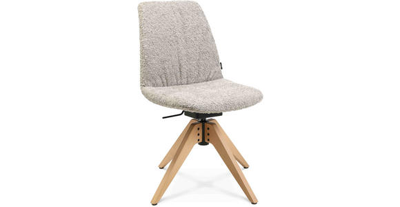 STUHL - Greige/Eichefarben, Design, Holz/Textil (46/82,5-85,25/55cm) - Johann Jakob
