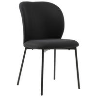 STUHL Leinenoptik Schwarz Pappel Sperrholz  - Schwarz, Design, Holz/Textil (49/84,5/58cm) - Carryhome