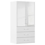 DREHTÜRENSCHRANK  in Weiß  - Weiß, Design, Glas/Holzwerkstoff (101/197/60cm) - Novel