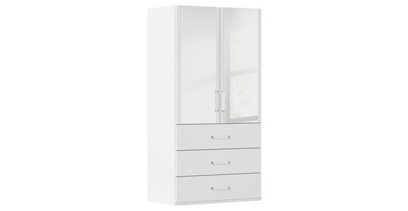 DREHTÜRENSCHRANK in Weiß - Weiß, Design, Glas/Holzwerkstoff (101/197/60cm) - Novel
