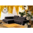 ECKSOFA Dunkelbraun Velours  - Dunkelgrau/Dunkelbraun, Design, Textil/Metall (201/295cm) - Hom`in