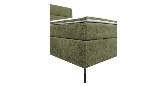 BOXSPRINGBETT 180/200 cm,  in Grün, Topper, H3 + H3 = fest  - Schwarz/Grün, Design, Textil/Metall (180/200cm) - Esposa
