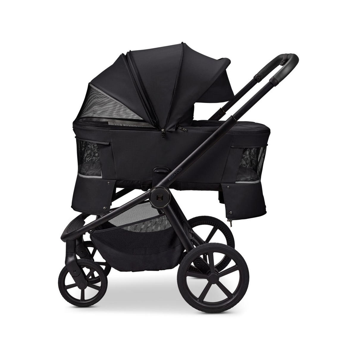 KOMBIKINDERWAGEN  Resea Fold  onyx  - Schwarz, Basics, Textil/Metall (116/57/94cm) - Moon
