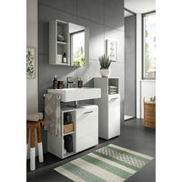 KOUPELNA šedá, vysoce lesklá bílá  - šedá/černá, Moderní, kompozitní dřevo/plast (90cm) - MID.YOU