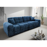 VIERSITZER-SOFA in Struktur Blau  - Blau/Schwarz, MODERN, Kunststoff/Textil (300/87/120cm) - Livetastic