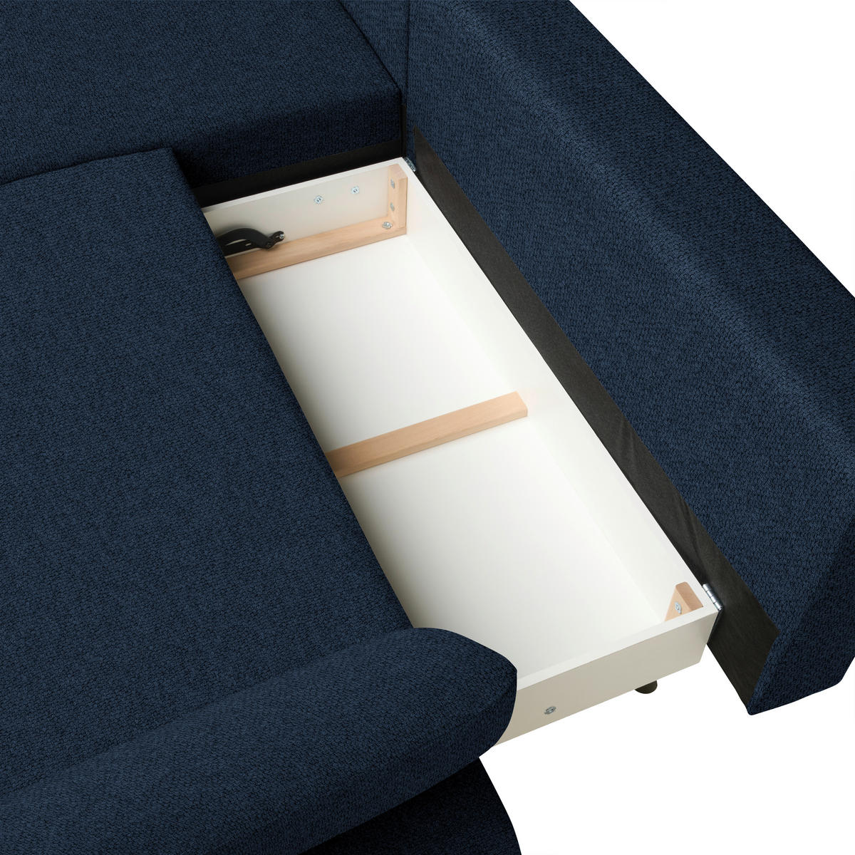 ECKSOFA Struktur Dunkelblau  - Schwarz/Dunkelblau, Design, Textil/Metall (186/284cm) - Lomoco