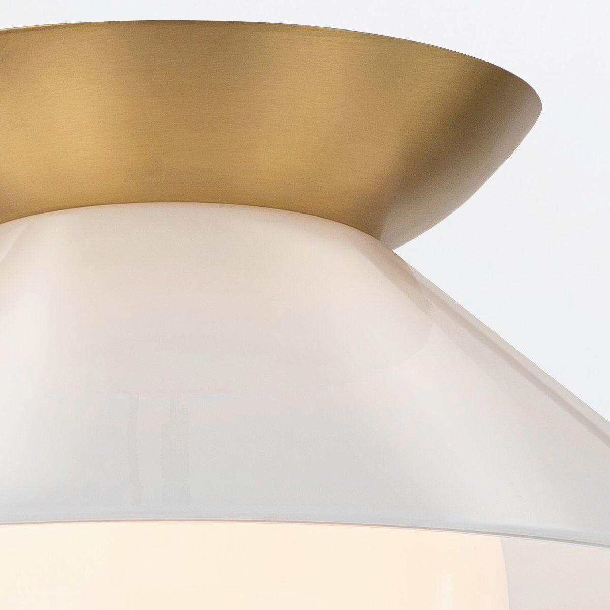 DECKENLEUCHTE Saucer 22,9/36,6 cm   - Messingfarben, KONVENTIONELL, Glas/Metall (22,9/36,6cm) - Elstead Lighting