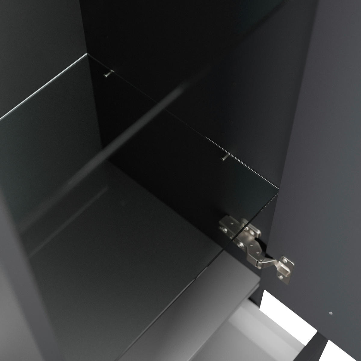 MIDISCHRANK 35,2/120/35,8 cm  - Graphitfarben, Basics, Glas/Holzwerkstoff (35,2/120/35,8cm) - MID.YOU