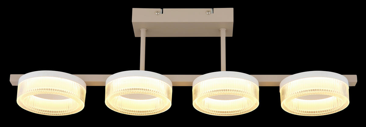 LED-DECKENLEUCHTE 67/13/19,5 cm   - Sandfarben/Transparent, Design, Kunststoff/Metall (67/13/19,5cm) - Globo