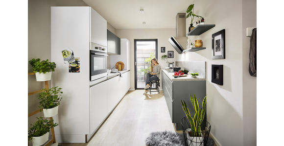 EINBAUKÜCHE - Weiß/Grau, Design, Holzwerkstoff - Dieter Knoll