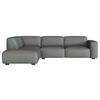 ECKSOFA Dunkelgrau Echtleder  - Dunkelgrau/Schwarz, Design, Leder/Holz (231/288cm) - Livetastic
