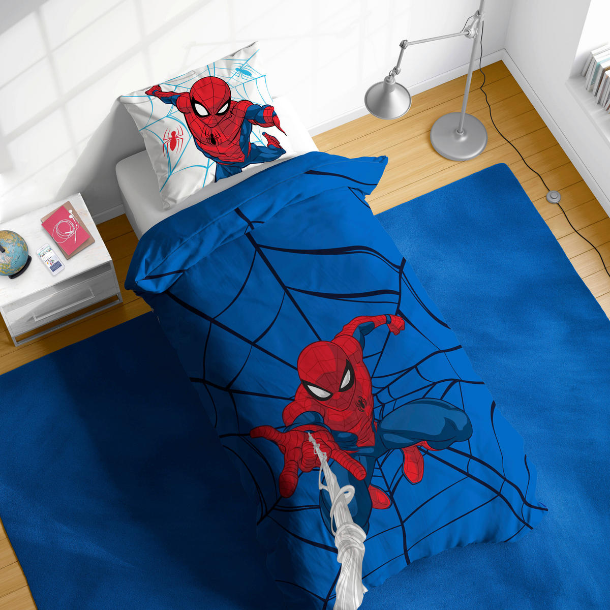 KINDERBETTWÄSCHE Marvel Spider Man 135/200 cm  - Blau, Basics, Textil (135/200cm)