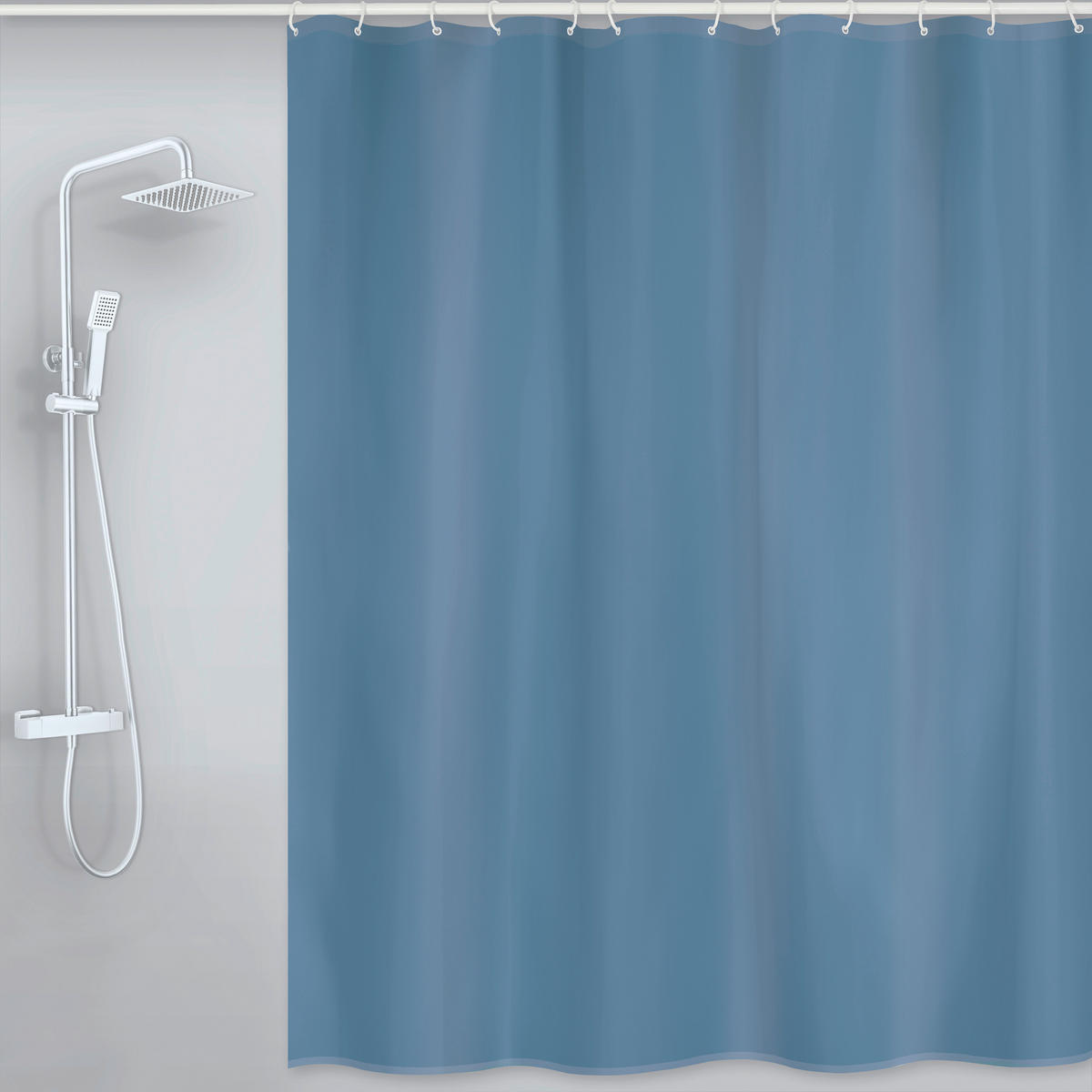 DUSCHVORHANG 120/200 cm  - Dunkelblau, Basics, Textil (120/200cm) - MSV