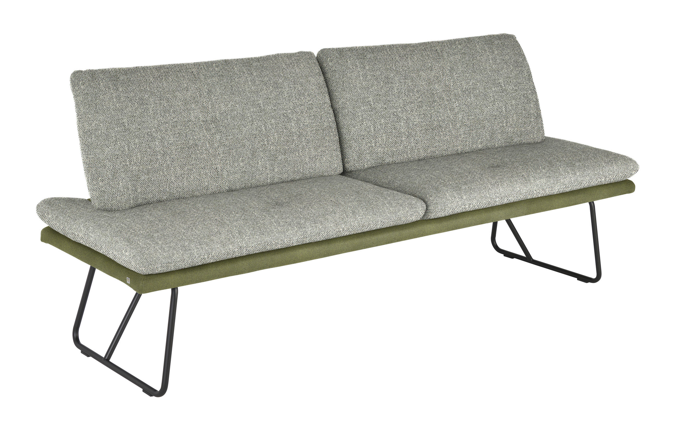 SITZBANK in Metall, Textil Grün  - Schwarz/Grün, Design, Textil/Metall (208/91/72cm) - Dieter Knoll