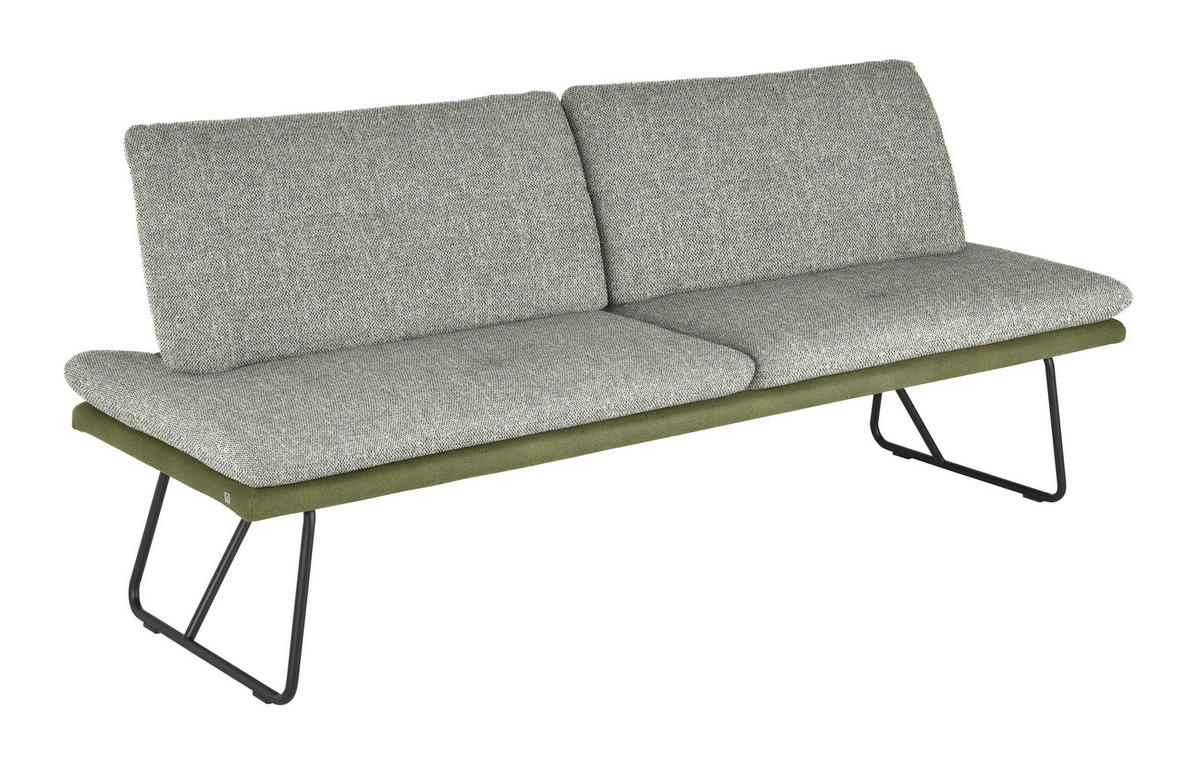 SITZBANK in Metall, Textil Grün  - Schwarz/Grün, Design, Textil/Metall (208/91/72cm) - Dieter Knoll