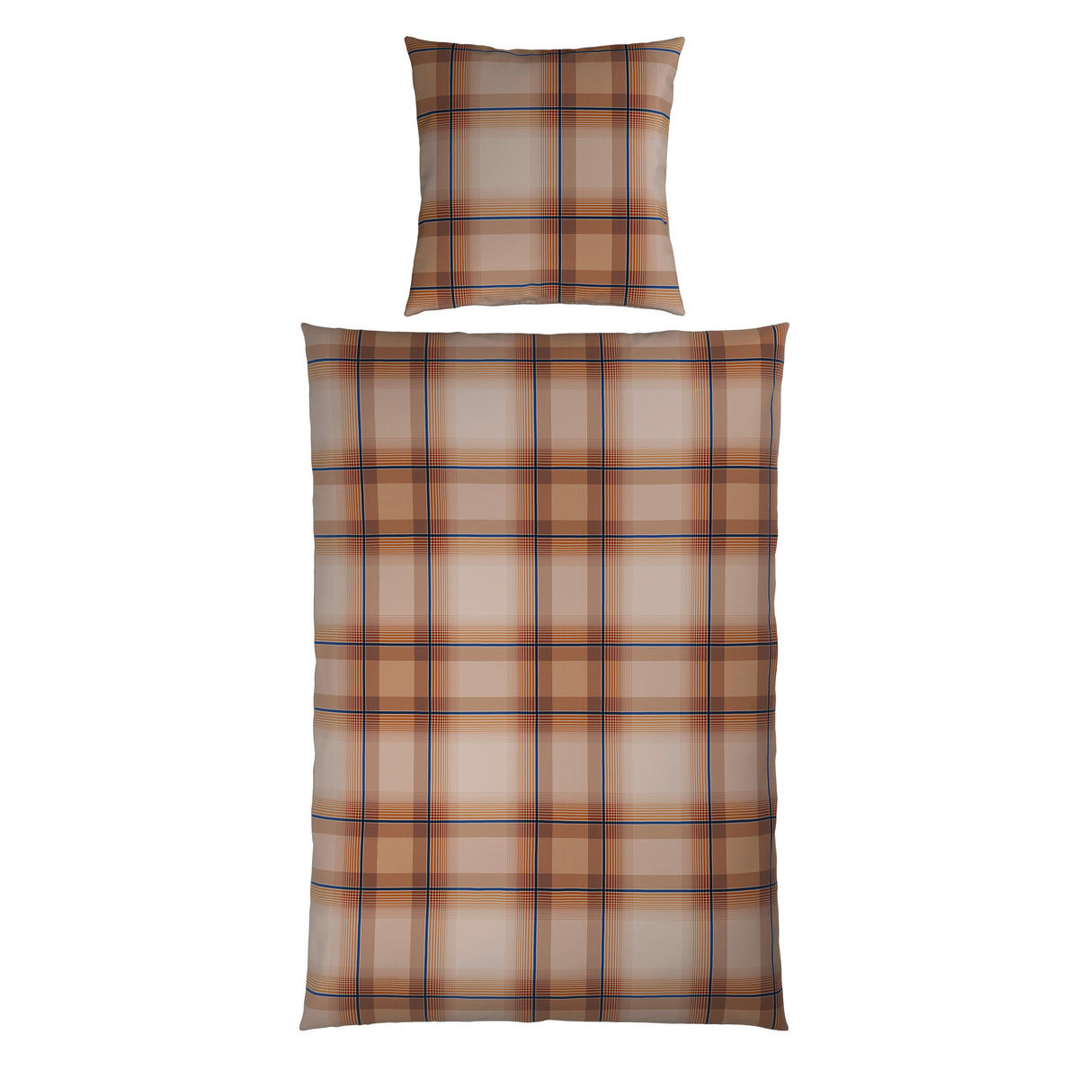 WENDEBETTWÄSCHE Satin 155/220 cm  - Braun/Grau, Textil (155/220cm) - Novel