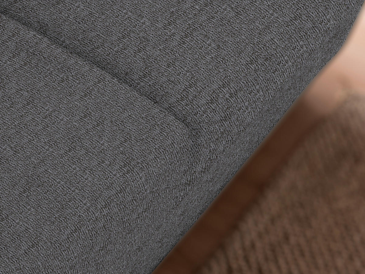 3-SITZER-SOFA Flachgewebe Dunkelgrau  - Chromfarben/Dunkelgrau, Design, Textil/Metall (195/83/85cm) - Xora