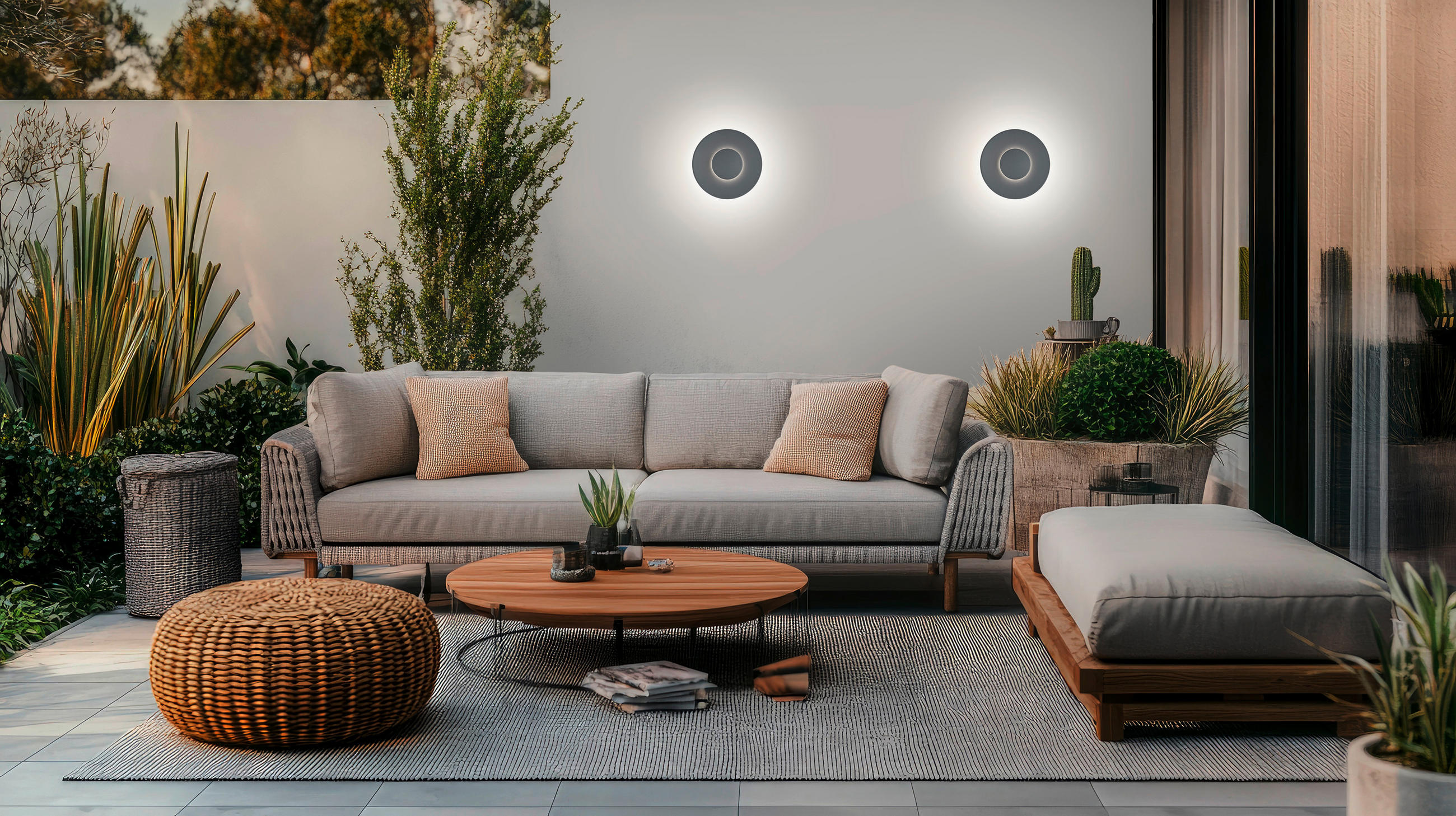 LED-WANDLEUCHTE BUD44 24/5 cm   - Graphitfarben, Design, Metall (24/5cm) - Helestra