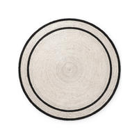 JUTETEPPICH 150 cm Jute Braided Creme, Schwarz rund  - Creme/Schwarz, Basics, Textil (150cm) - Hanse Home