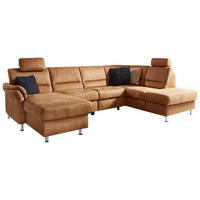 SOFFA i mikrofiber brun  - aluminiumfärg/brun, Klassisk, metall/trä (173/321/89/92/97cm) - Beldomo System