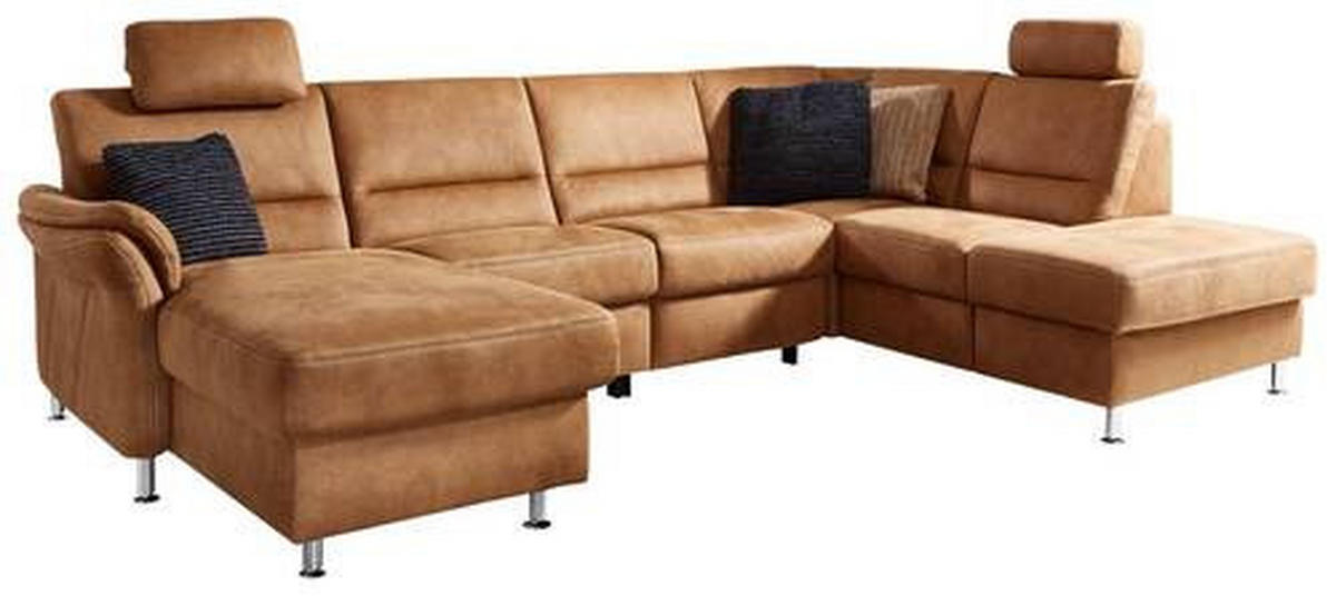 SOFFA i mikrofiber brun  - aluminiumfärg/brun, Klassisk, metall/trä (173/321/89/92/97cm) - Beldomo System