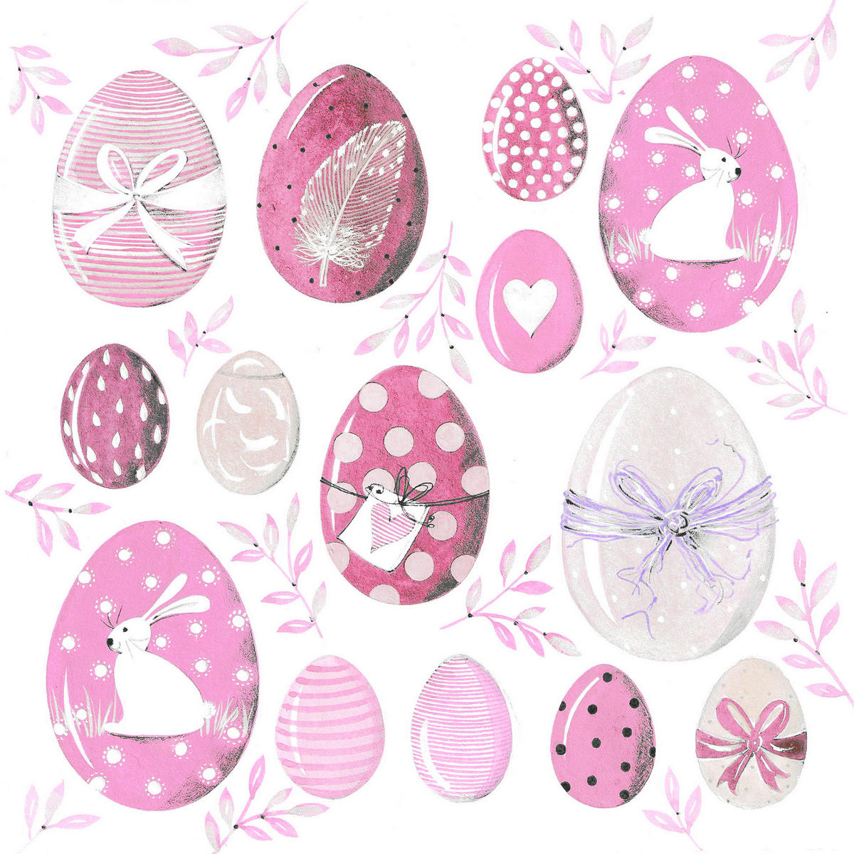 SERVIETTE    - Multicolor, Basics, Papier (17.5/17.5cm) - PPD