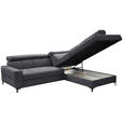 ECKSOFA in Struktur Anthrazit  - Anthrazit/Schwarz, MODERN, Textil/Metall (254/212cm) - Carryhome